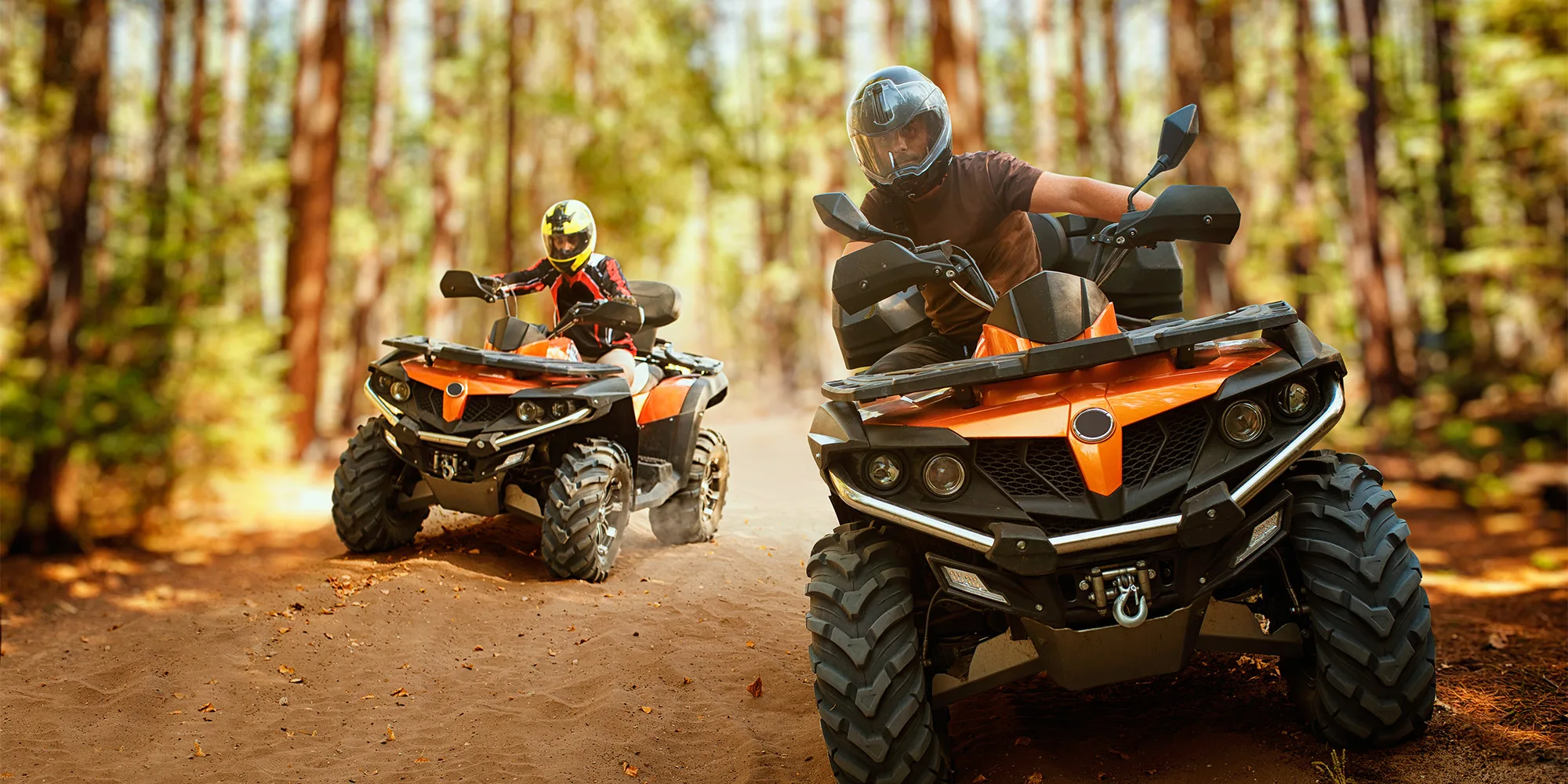 Quad convoy on a desert route