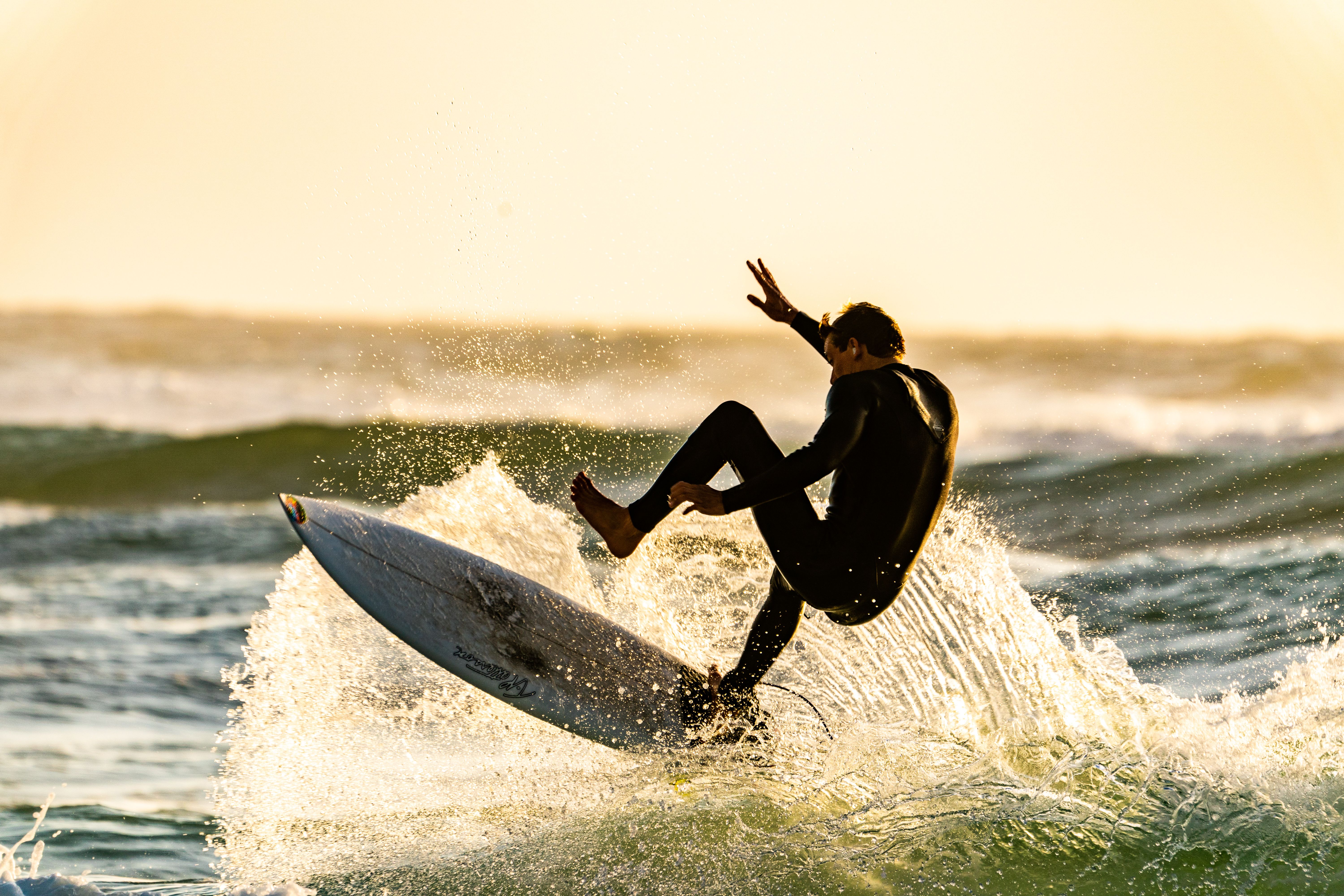 Surfer riding a wave